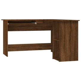 Corner Desk Brown Oak 120x140x75 cm Engineered Wood - thumbnail 2