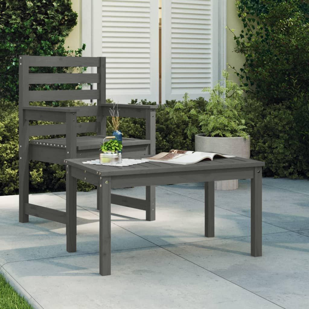 Garden Table Grey 82.5x50.5x45 cm Solid Wood Pine - image 1