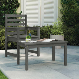 Garden Table Grey 82.5x50.5x45 cm Solid Wood Pine - thumbnail 1