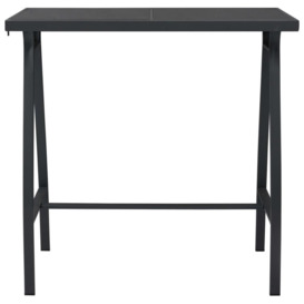 Garden Bar Table Black 110x60x110 cm Tempered Glass - thumbnail 2