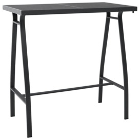 Garden Bar Table Black 110x60x110 cm Tempered Glass - thumbnail 1