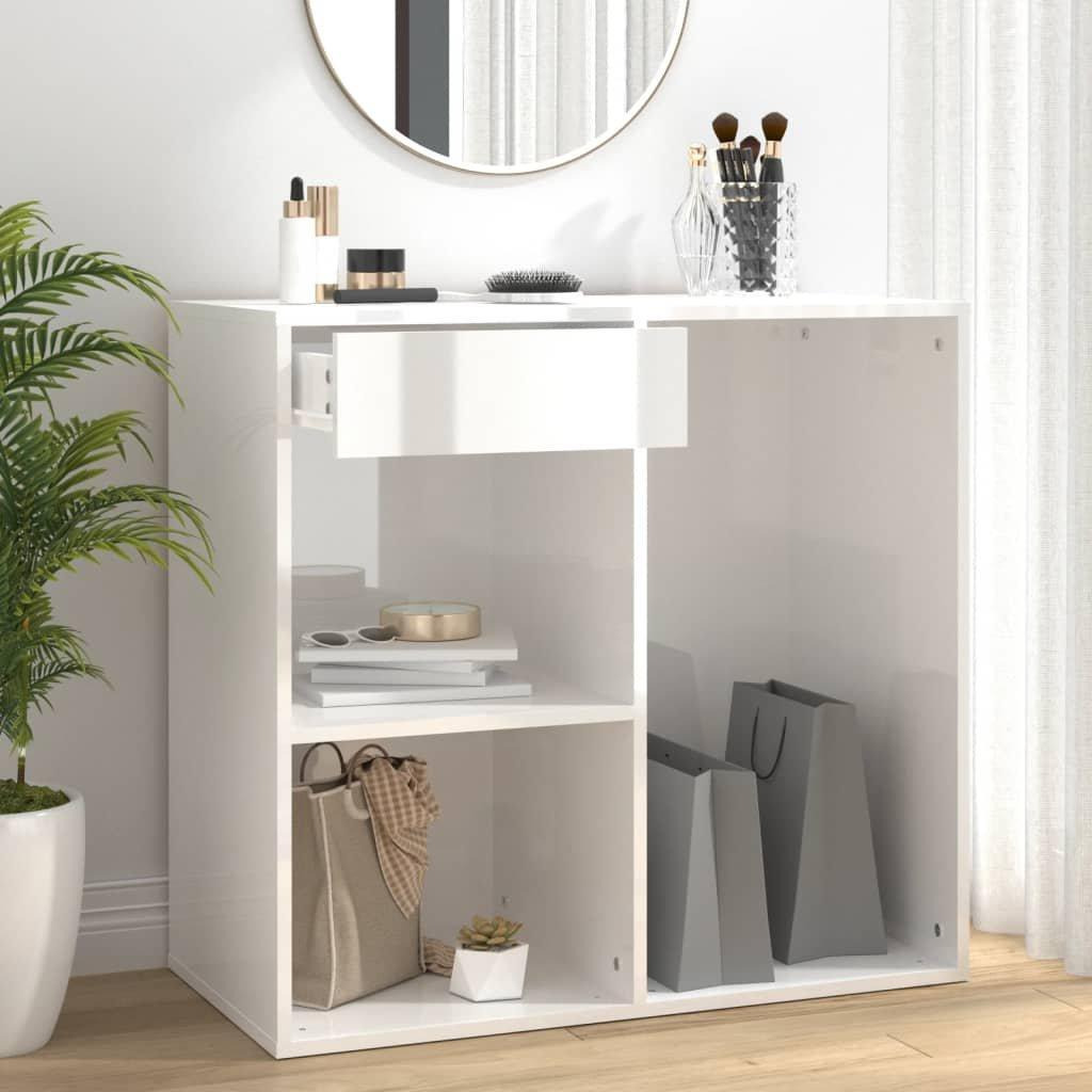 Cosmetic Cabinet High Gloss White 80x40x75 cm Engineered Wood - image 1