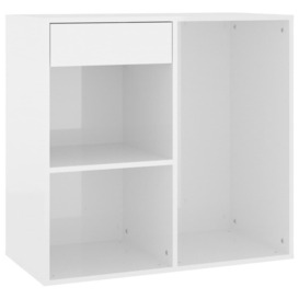 Cosmetic Cabinet High Gloss White 80x40x75 cm Engineered Wood - thumbnail 3