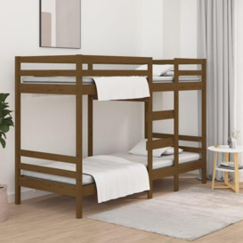 Bunk Bed Honey Brown 75x190 cm 2FT6 Small Single Solid Wood Pine