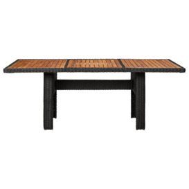 Garden Dining Table Black 200x100x74 cm Poly Rattan - thumbnail 3