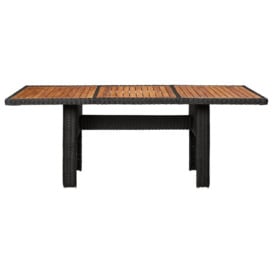 Garden Dining Table Black 200x100x74 cm Poly Rattan - thumbnail 2