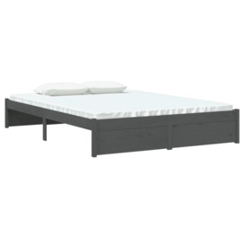 Bed Frame Grey Solid Wood 140x190 cm - thumbnail 3