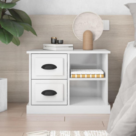 Bedside Cabinet High Gloss White 60x35.5x45 cm