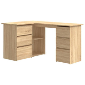 Corner Desk Sonoma Oak 145x100x76 cm Engineered Wood - thumbnail 3