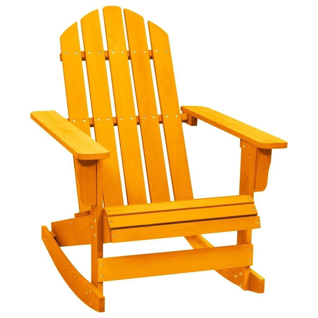 Garden Adirondack Rocking Chair Solid Fir Wood Orange - image 1