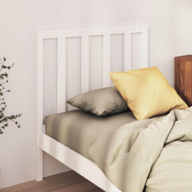 Bed Headboard White 81x4x100 cm Solid Wood Pine