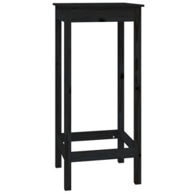Bar Table Black 50x50x110 cm Solid Wood Pine - thumbnail 2