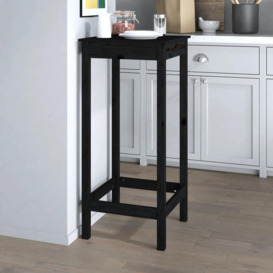 Bar Table Black 50x50x110 cm Solid Wood Pine