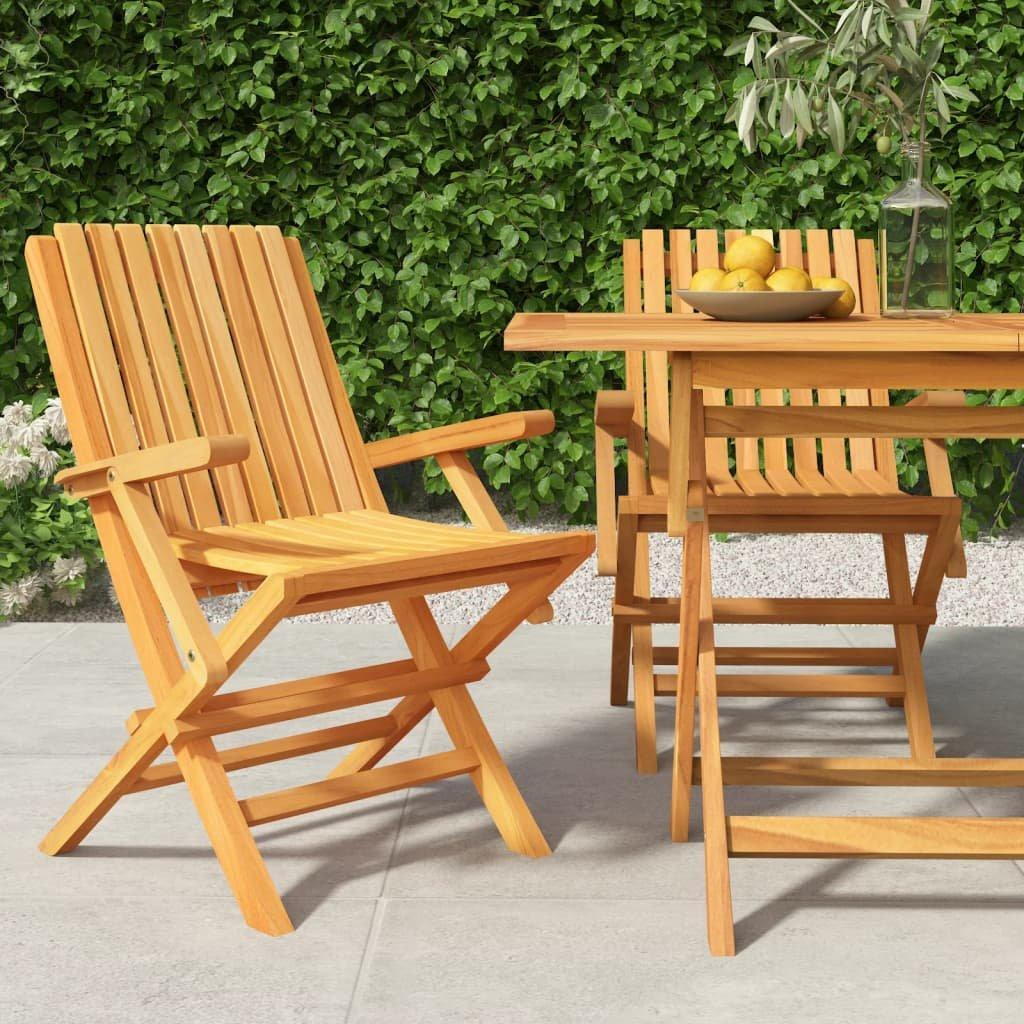 Folding Garden Chairs 2 pcs 61x67x90 cm Solid Wood Teak - image 1