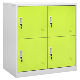 Locker Cabinet Light Grey and Green 90x45x92.5 cm Steel - thumbnail 1