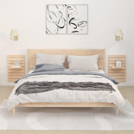 Wall-mounted Bedside Shelves 2 pcs Solid Wood Pine - thumbnail 1