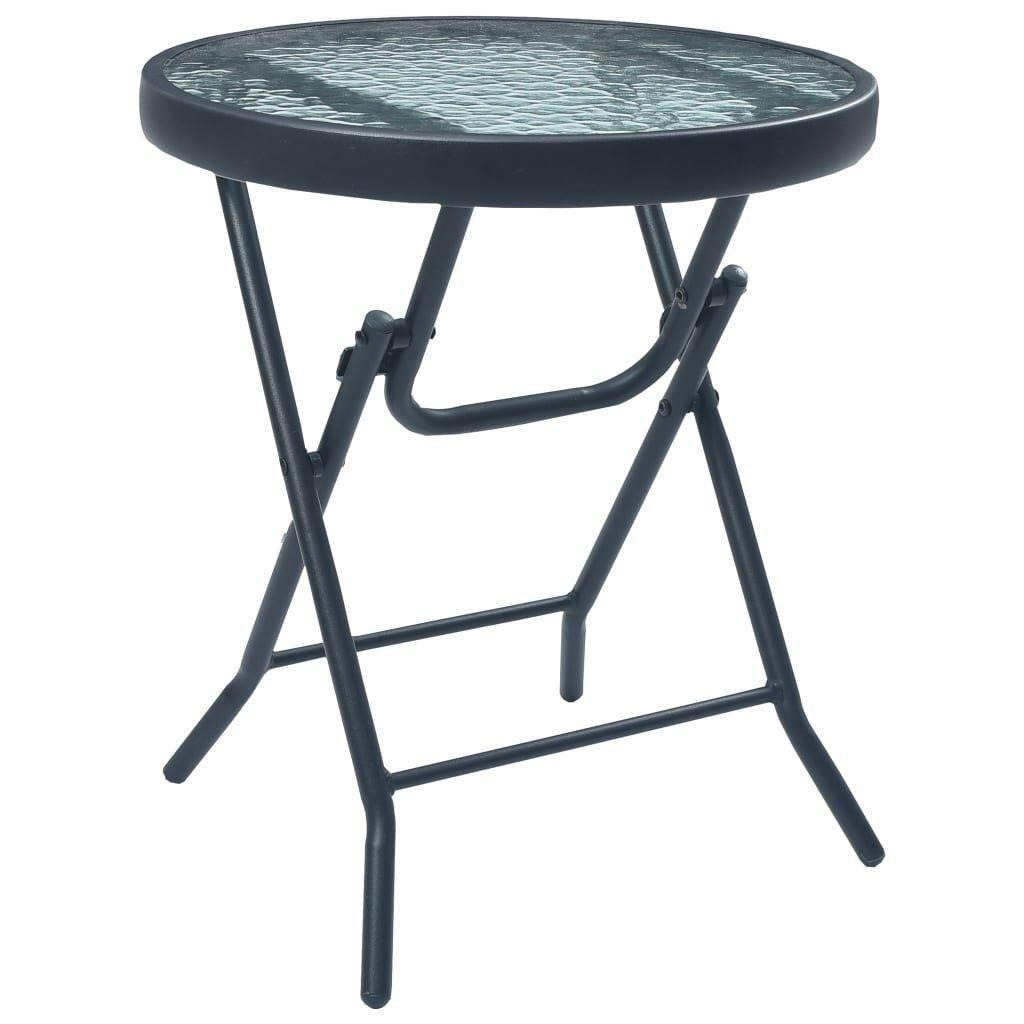 Bistro Table Black 40x46 cm Steel and Glass - image 1