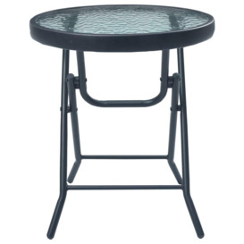 Bistro Table Black 40x46 cm Steel and Glass - thumbnail 3