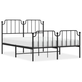 Metal Bed Frame with Headboard and FootboardÂ Black 140x190 cm - thumbnail 2