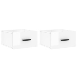 Wall-mounted Bedside Cabinets 2 pcs High Gloss White 35x35x20 cm - thumbnail 2
