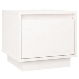 Bedside Cabinet White 35x34x32 cm Solid Wood Pine - thumbnail 2