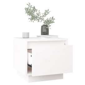 Bedside Cabinet White 35x34x32 cm Solid Wood Pine - thumbnail 3
