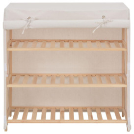 Shoe Cabinet with Cover White 79x40x80 cm Fabric - thumbnail 2