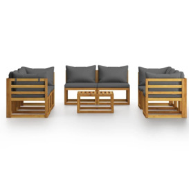 9 Piece Garden Lounge Set with Cushions Solid Wood Acacia (UK/IE/FI/NO only) - thumbnail 2