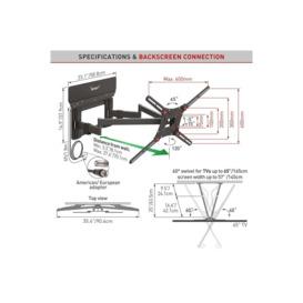 "13"" to 90"" Full Motion TV Wall Mount Bracket with Integrated Antenna" - thumbnail 3