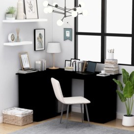 Corner Desk Black 145x100x76 cm Engineered Wood - thumbnail 1