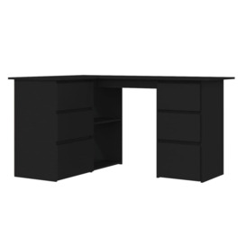 Corner Desk Black 145x100x76 cm Engineered Wood - thumbnail 3
