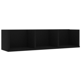 CD Wall Shelf Black 75x18x18 cm Engineered Wood - thumbnail 2