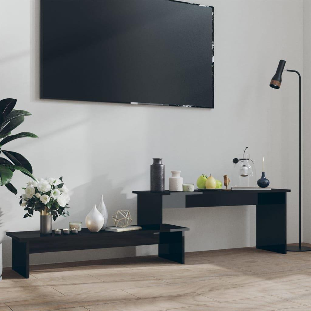 TV Cabinet High Gloss Black 180x30x43 cm Engineered Wood - image 1