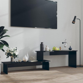 TV Cabinet High Gloss Black 180x30x43 cm Engineered Wood - thumbnail 1