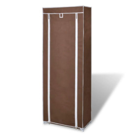 Fabric Shoe Cabinet with Cover 162 x 57 x 29 cm Brown - thumbnail 3