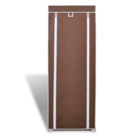 Fabric Shoe Cabinet with Cover 162 x 57 x 29 cm Brown - thumbnail 2
