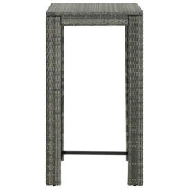 Garden Bar Table Grey 60.5x60.5x110.5 cm Poly Rattan - thumbnail 2