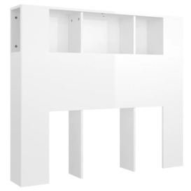 Headboard Cabinet High Gloss White 120x18.5x104.5 cm - thumbnail 2