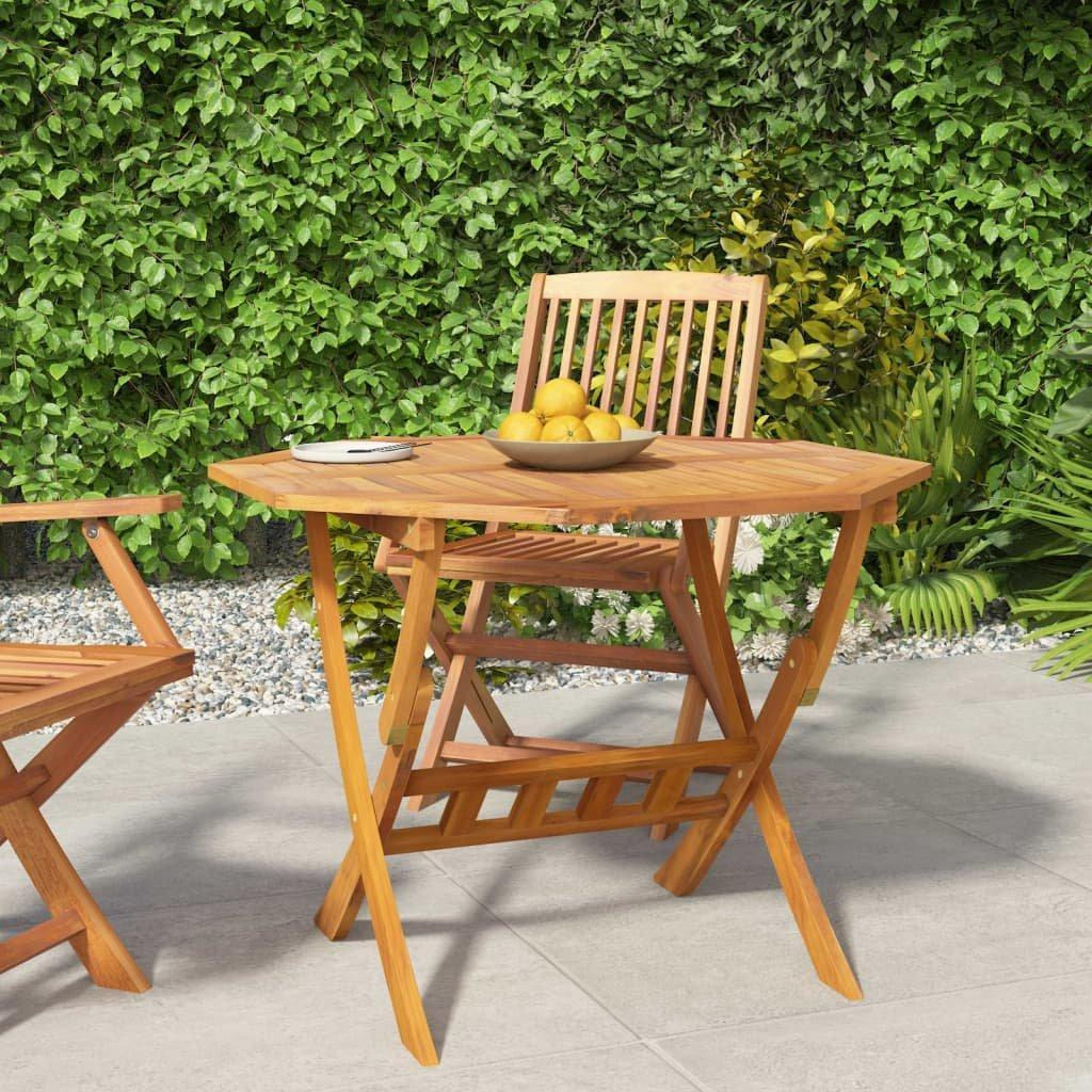 Folding Garden Table 90x75 cm Solid Wood Acacia - image 1