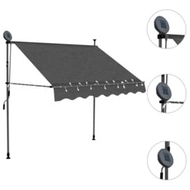 Manual Retractable Awning with LED 150 cm Anthracite - thumbnail 3