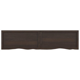 Wall Shelf Dark Grey 160x40x(2-4) cm Treated Solid Wood Oak - thumbnail 3