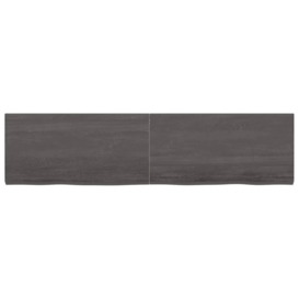 Wall Shelf Dark Grey 160x40x(2-4) cm Treated Solid Wood Oak - thumbnail 2