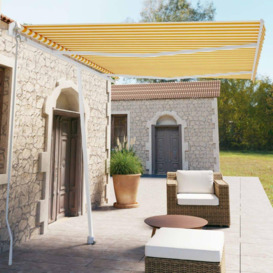 Freestanding Manual Retractable Awning 350x250 cm Yellow/White