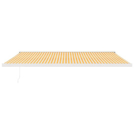 Retractable Awning Yellow and White 5x3 m Fabric and Aluminium - thumbnail 3