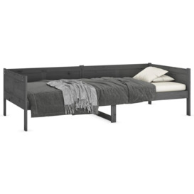 Day Bed Grey Solid Wood Pine 90x190 cm - thumbnail 3