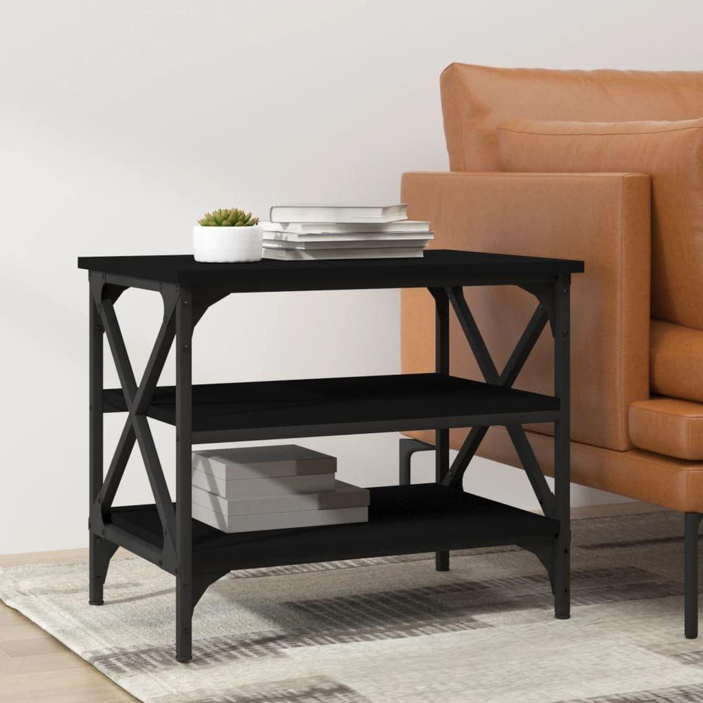 Side Table Black 55x38x45 cm Engineered Wood - image 1
