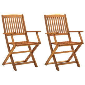Folding Outdoor Chairs 2 pcs Solid Acacia Wood - thumbnail 1