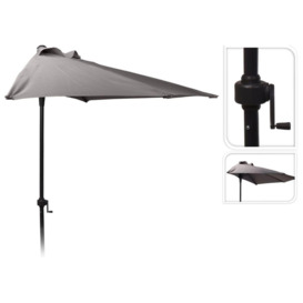 ProGarden Parasol 250 cm Half Round Charcoal