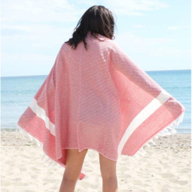 Destan Hammam Towel, Coral Pink - thumbnail 3