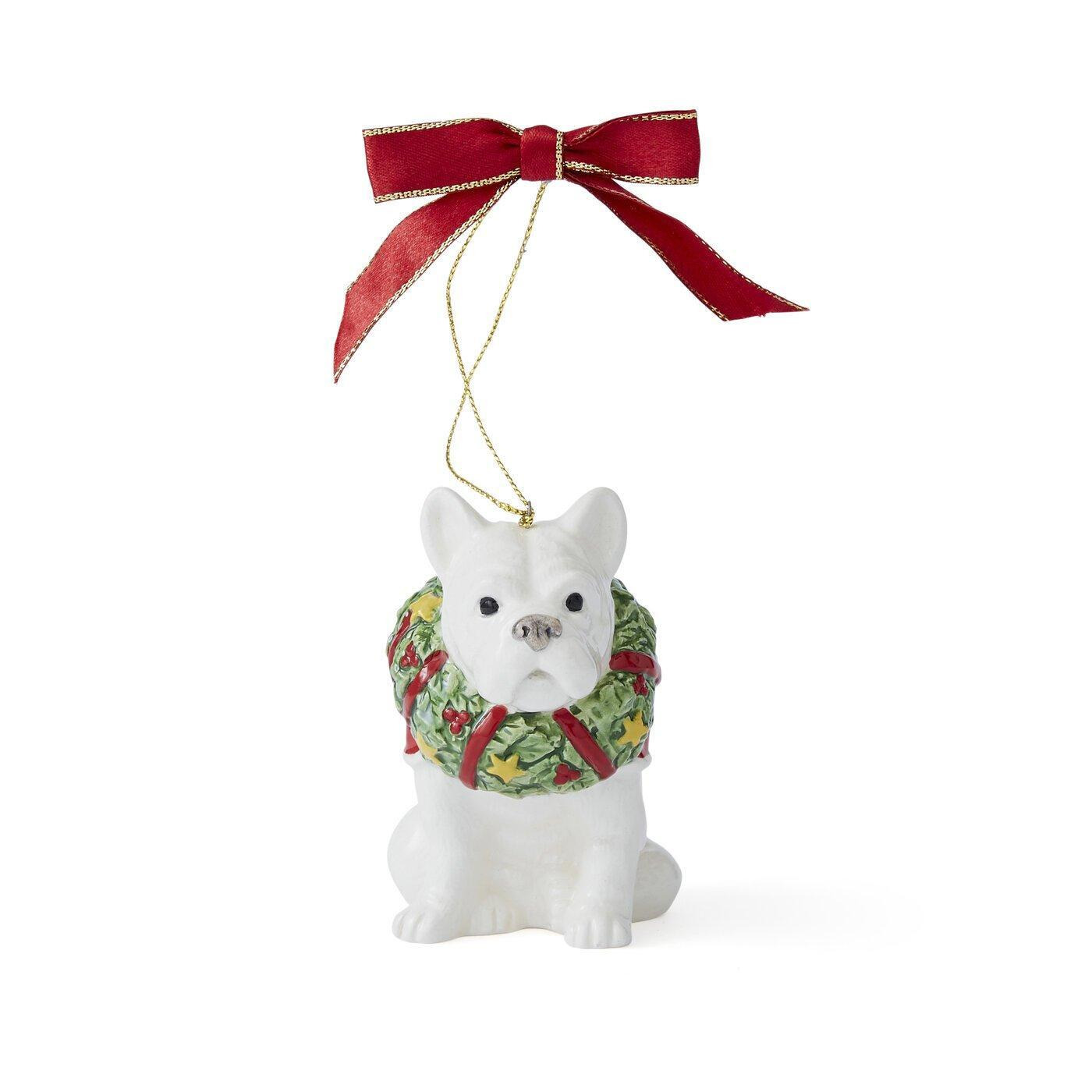 Spode Christmas Tree French Bulldog Ornament - image 1